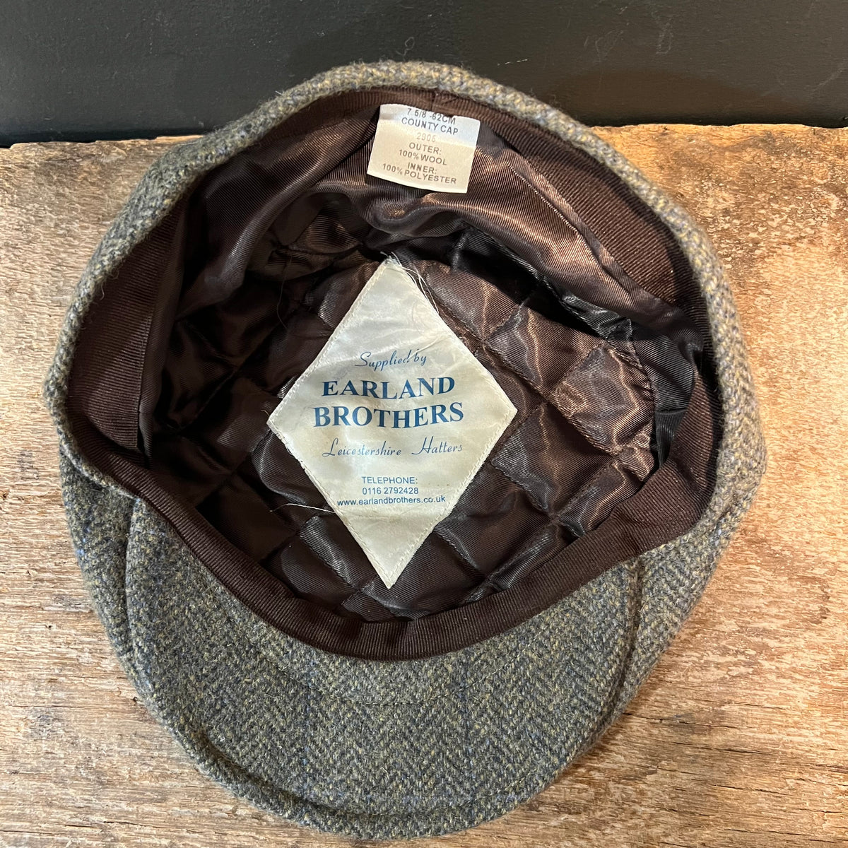 Earland Brothers Wool Tweed Country Cap – Size 7 5/8