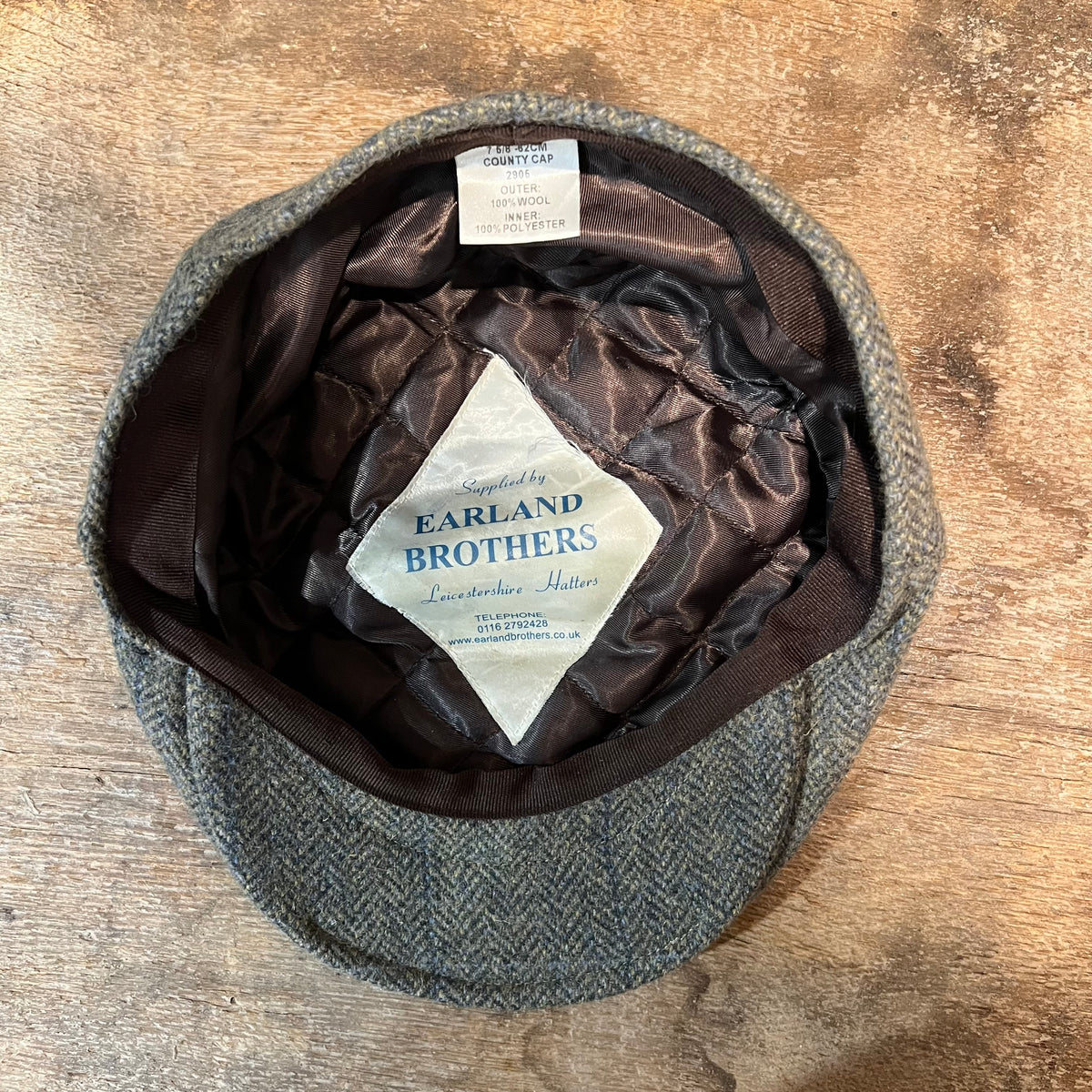 Earland Brothers Wool Tweed Country Cap – Size 7 5/8