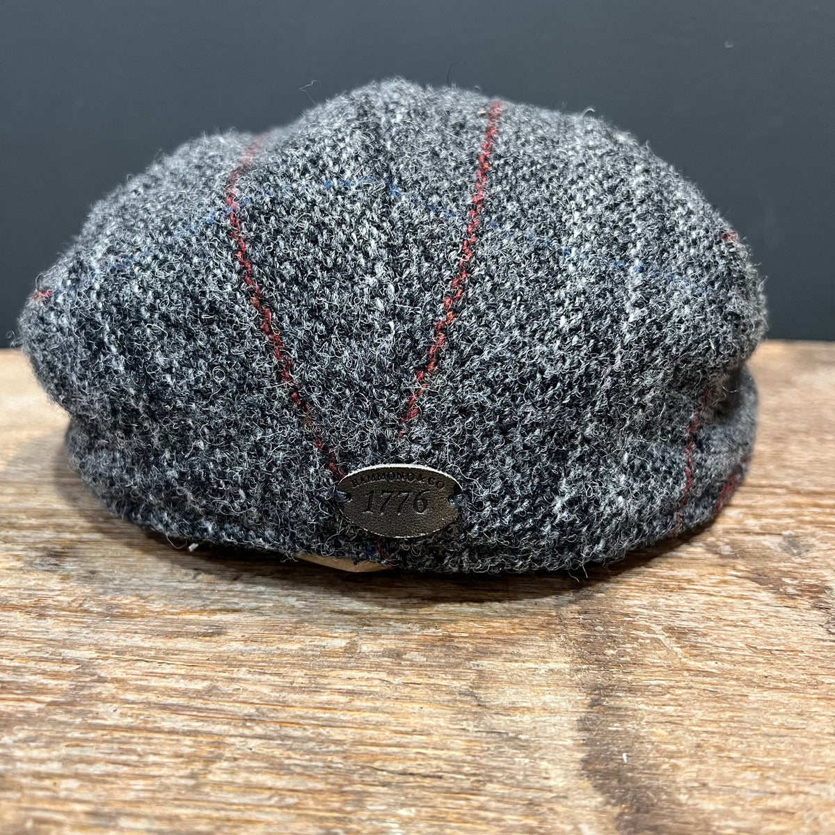 Vintage Harris Tweed Flat Cap – Charcoal Grey