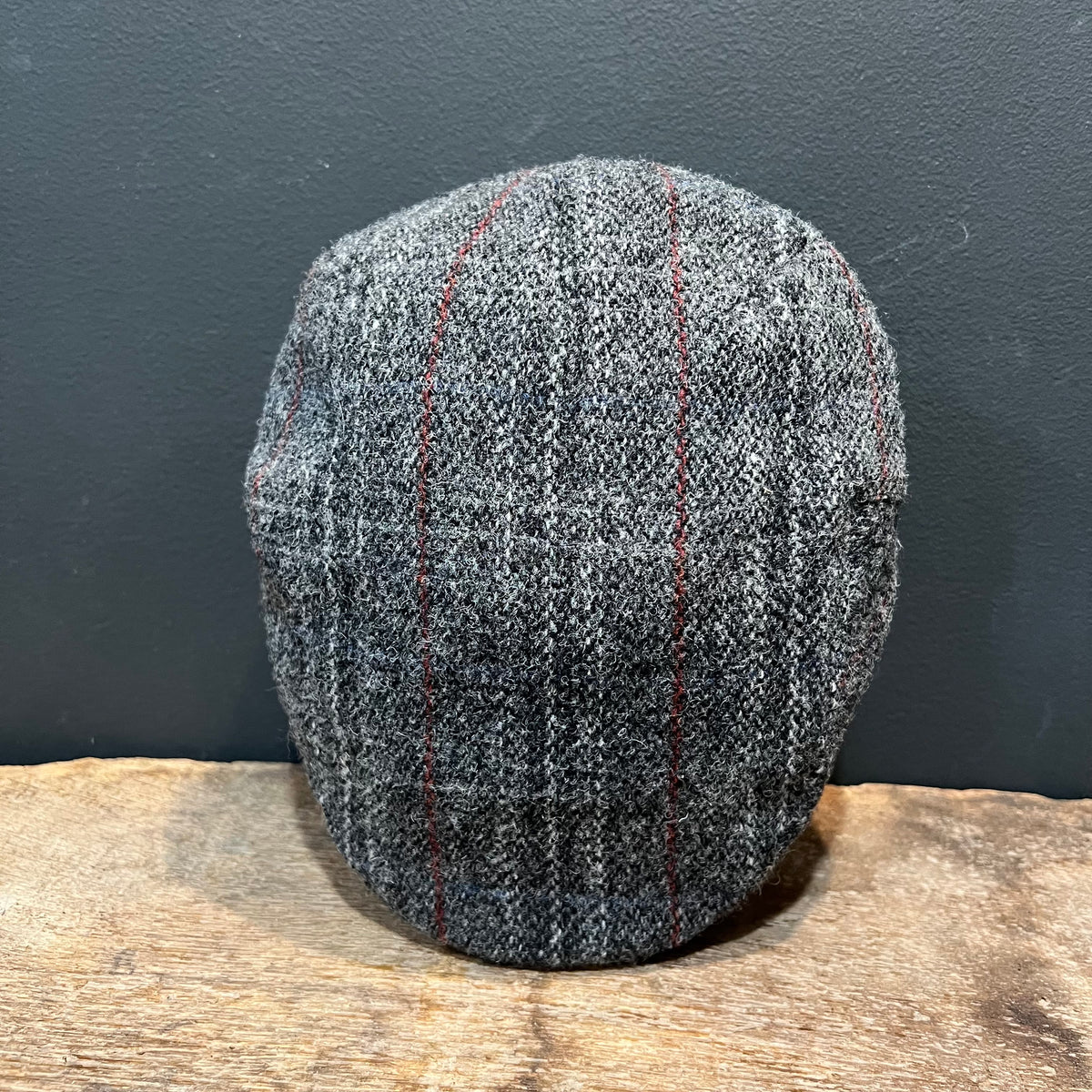 Vintage Harris Tweed Flat Cap – Charcoal Grey