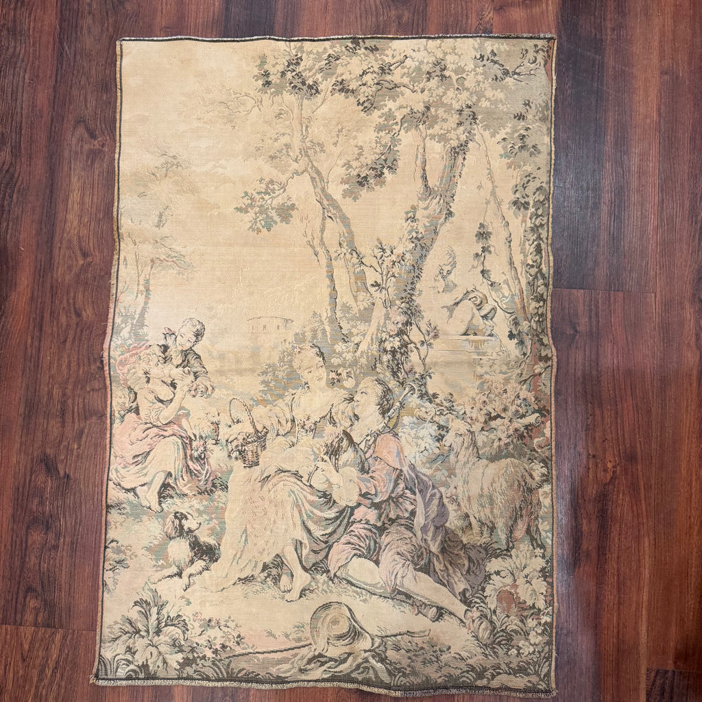 French Pastoral Tapestry Panel, Made in France