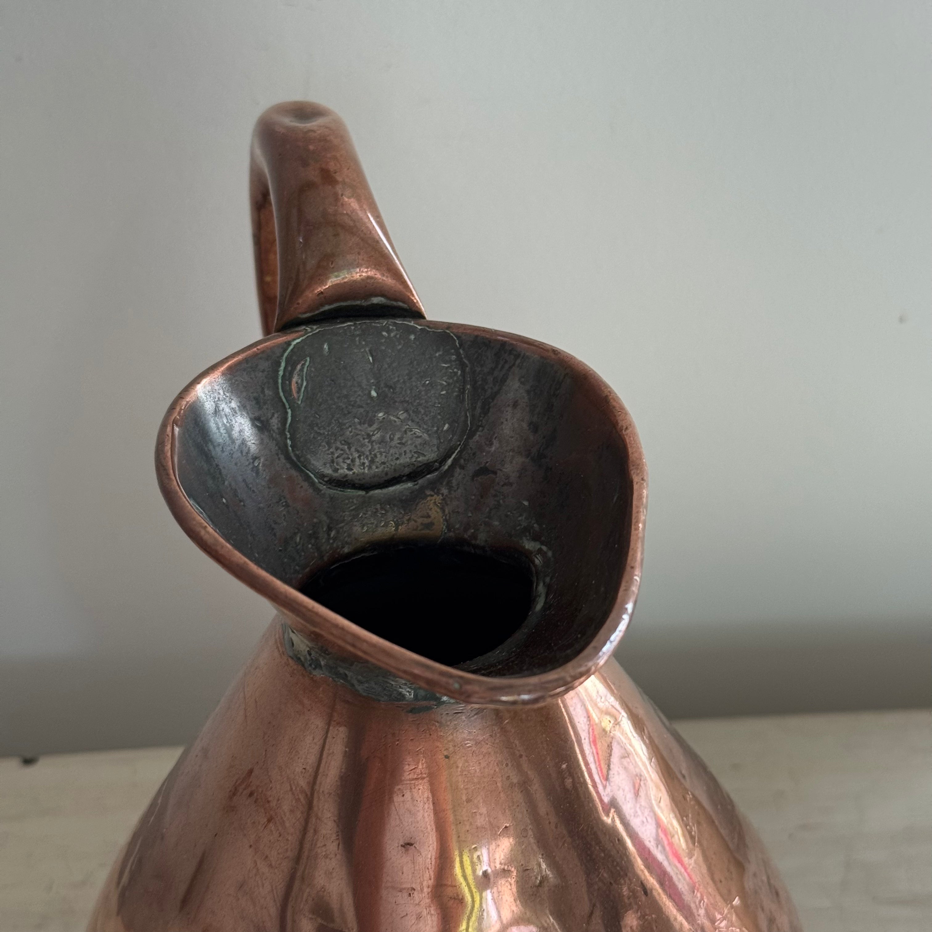 Antique English Copper Haystack Jug - 1/2 Gallon