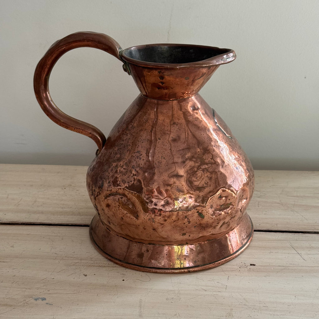 Antique English Copper Half Gallon Jug with Plaque