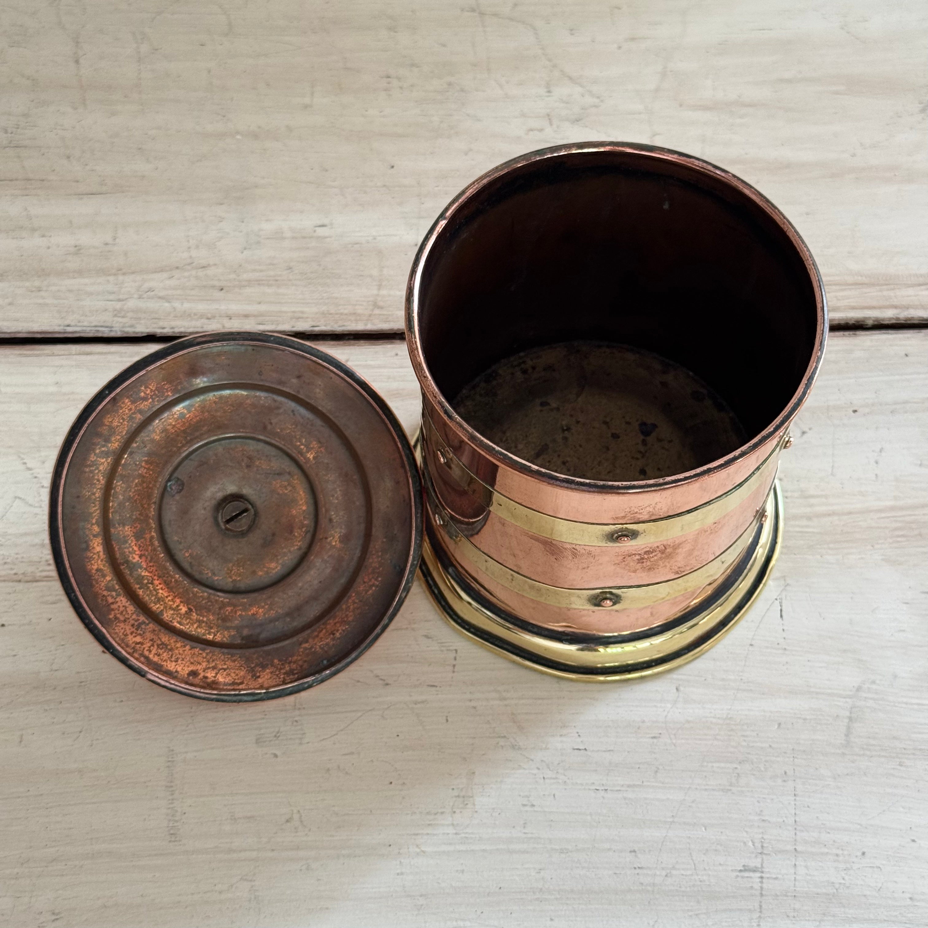 Copper and Brass Canister