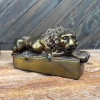 Antique Solid Bronze Canova Lion Bookends