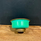 French Art Deco Footed Bowl in Bakelite and Brass — Green