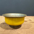 French Art Deco Footed Bowl in Bakelite and Brass — Yellow