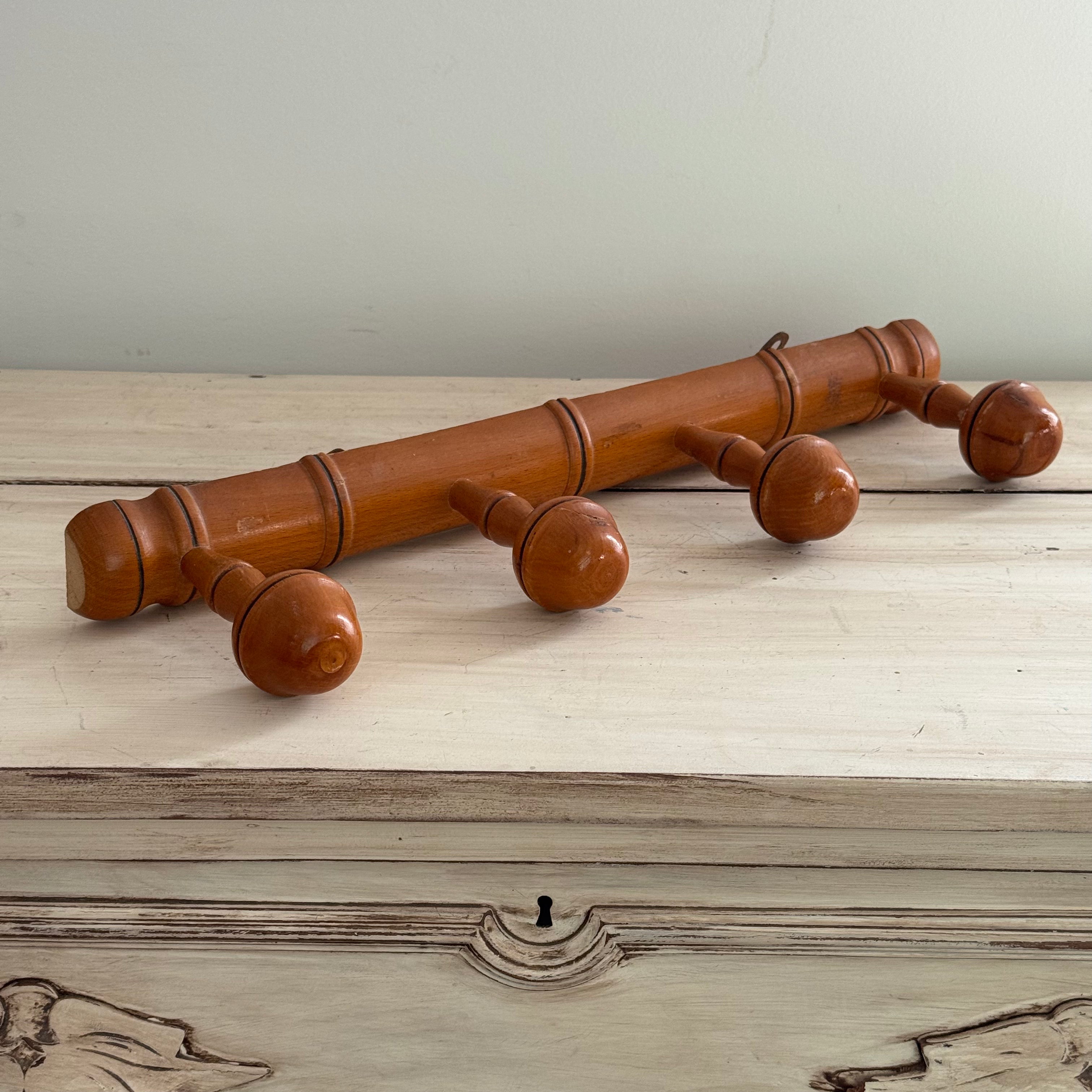 French Faux Bamboo 4 Peg Rack