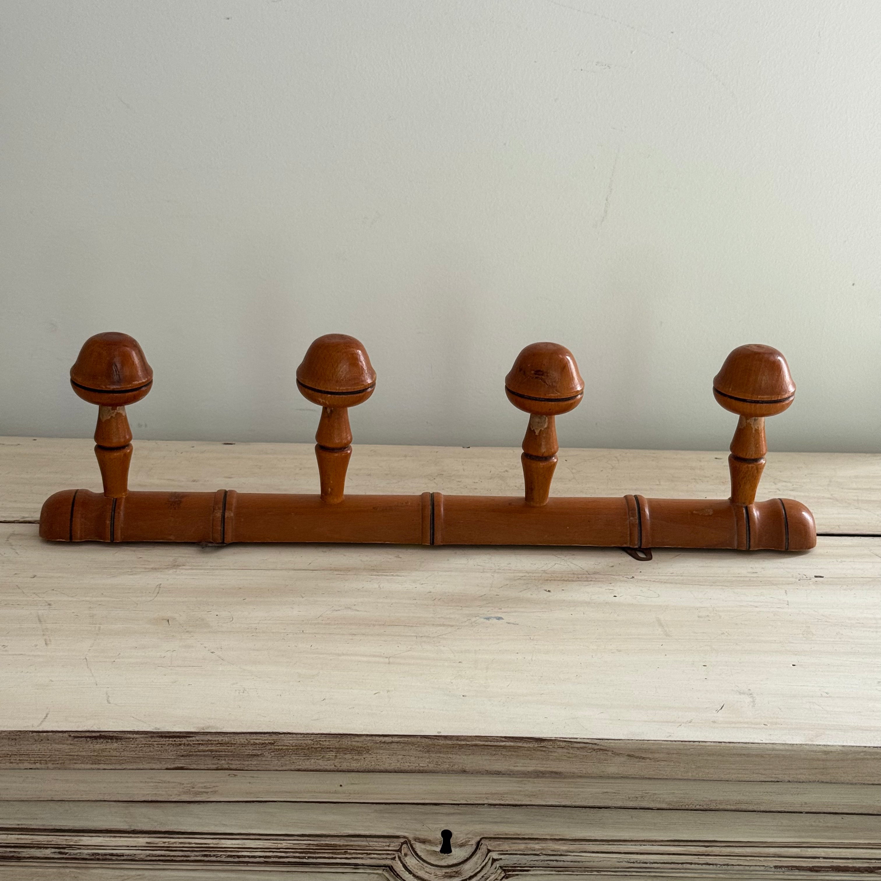 French Faux Bamboo 4 Peg Rack
