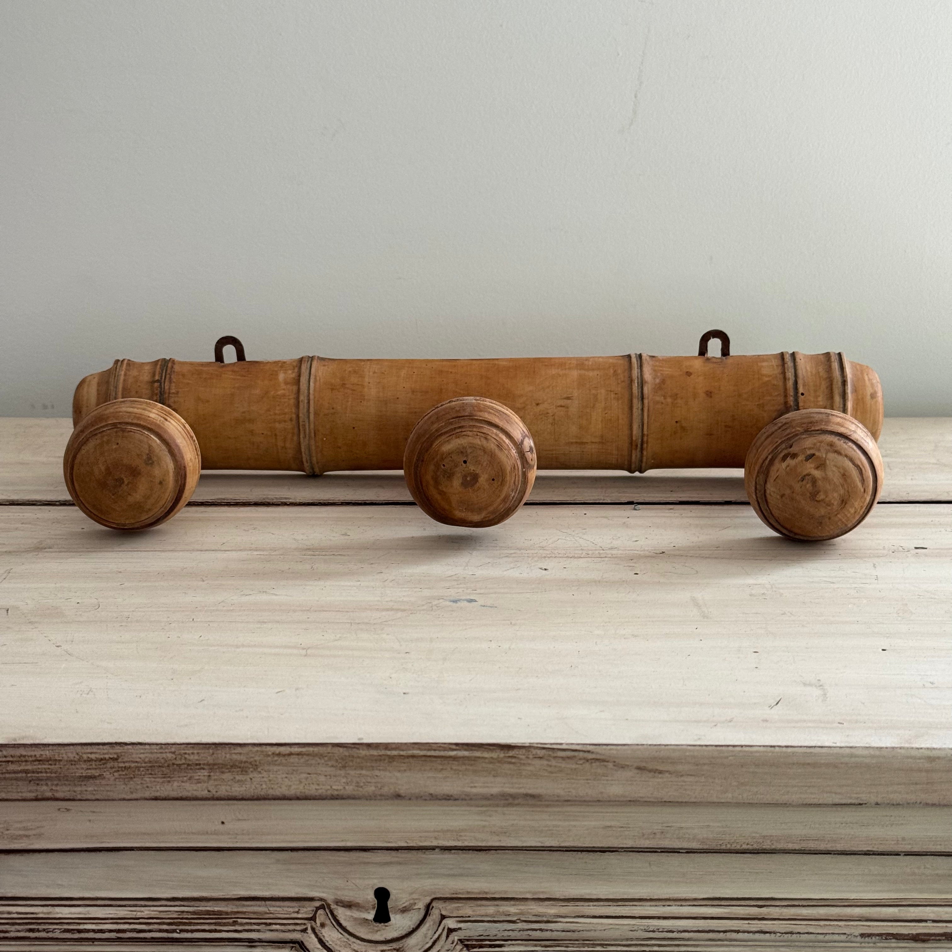 French Faux Bamboo 3 Peg Rack