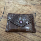 Vintage Crocodile-Embossed Leather Coin Purse