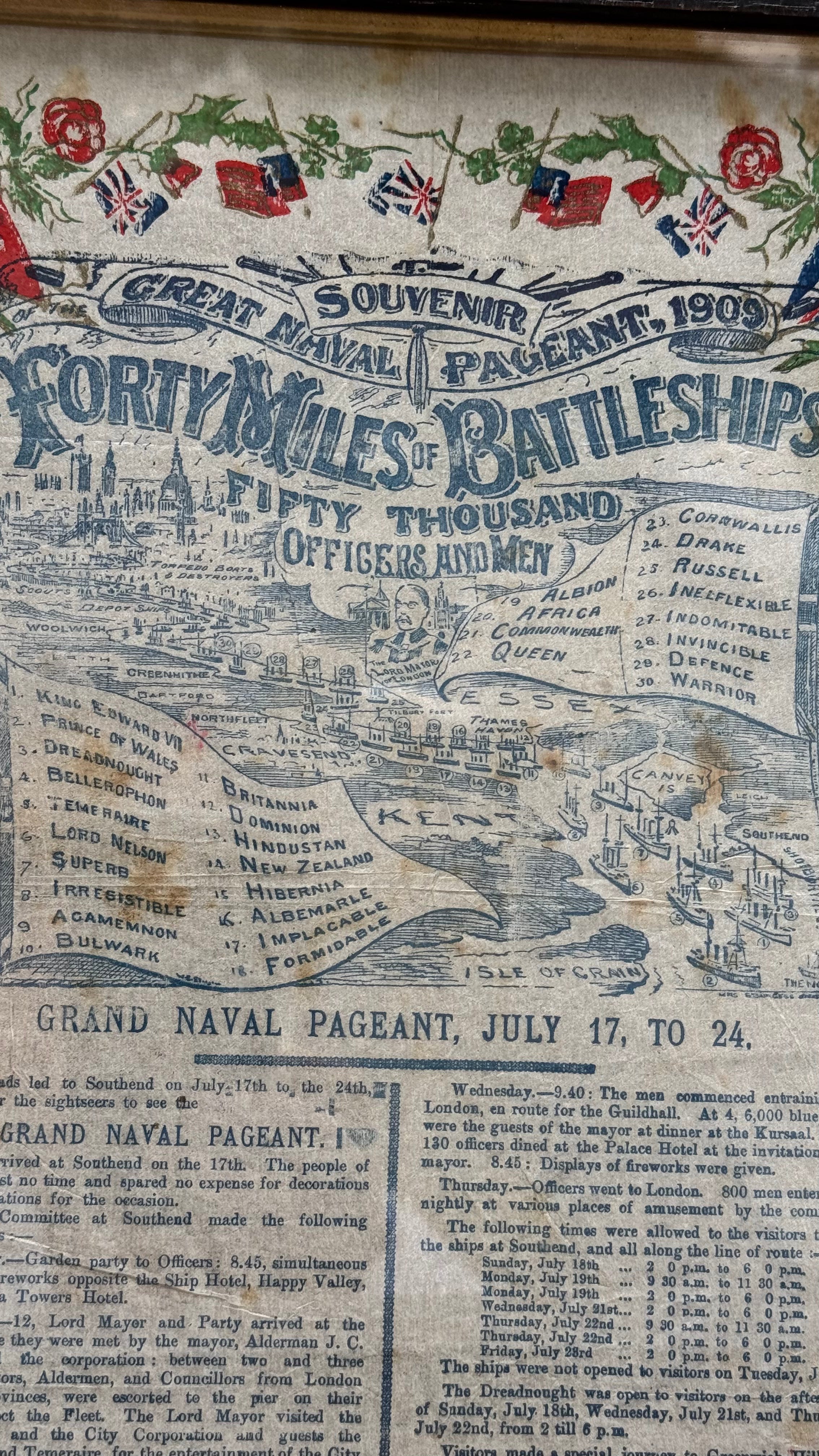 1909 British Naval Pageant Commemorative Print