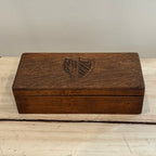 Vintage Carved Oak Heraldic Box