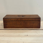 Vintage Carved Oak Heraldic Box