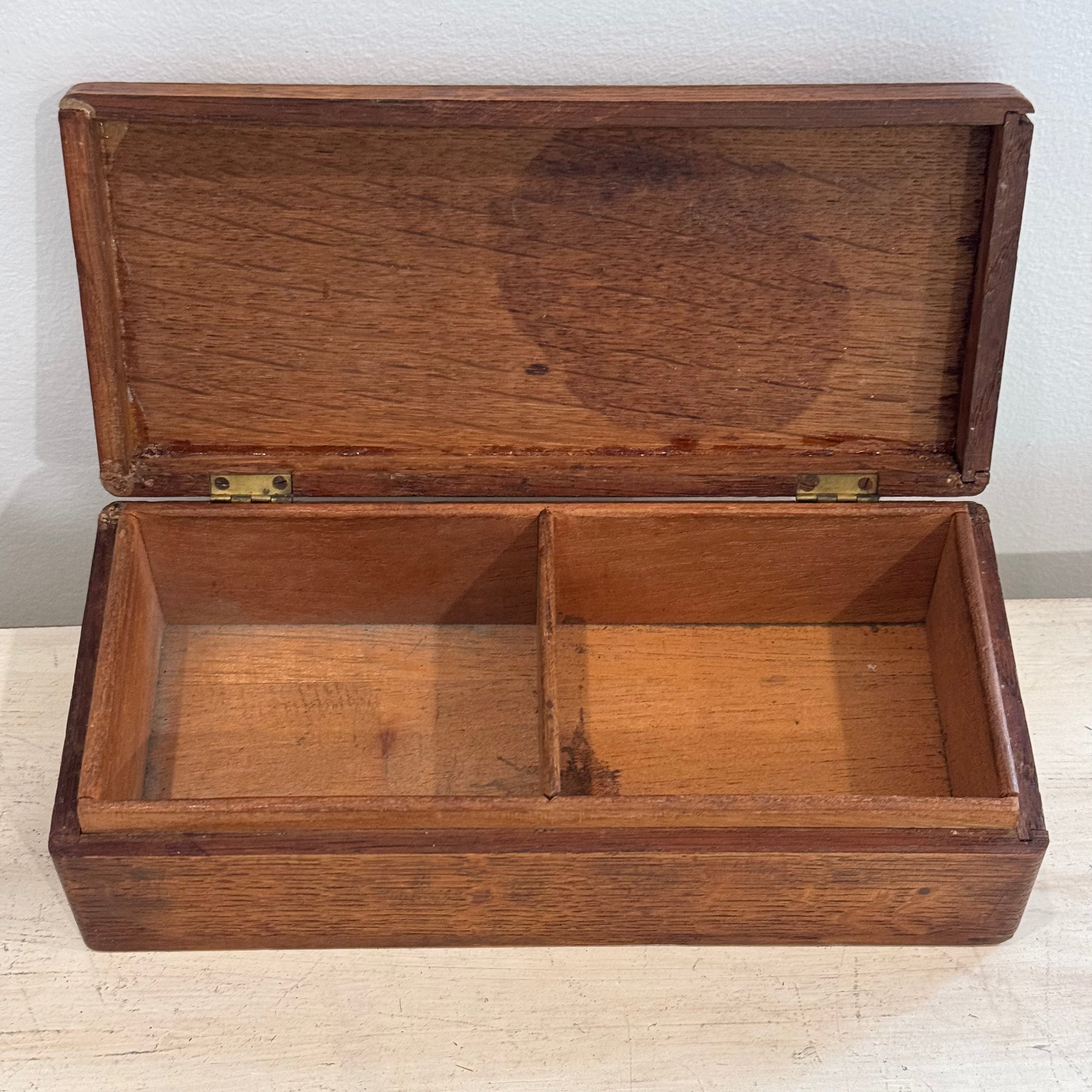 Vintage Carved Oak Heraldic Box