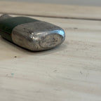 English Pewter & Leather Hip Flask