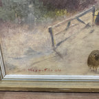 Golden Haze Sheep Pasture Oil Painting