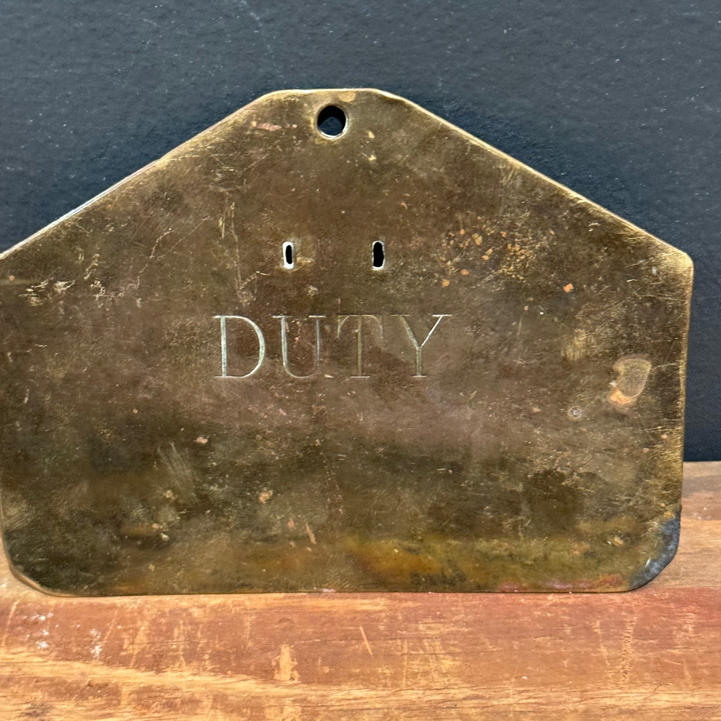 WWI Grenadier Guards “Duty” Brass Plaque