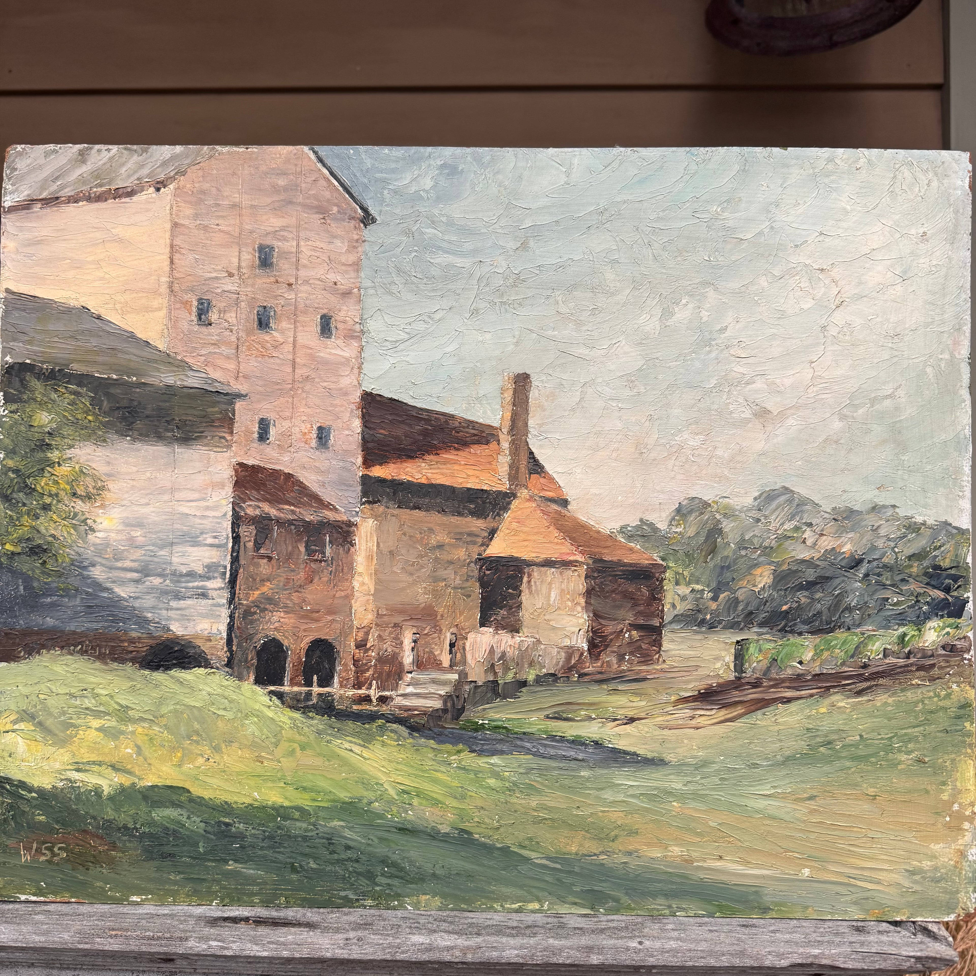 English Countryside Mill Oil Painting