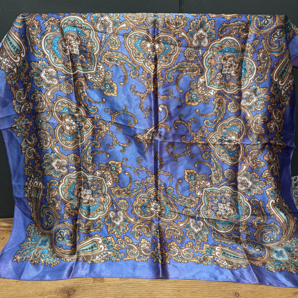 Vintage Paisley Silk Scarf from England