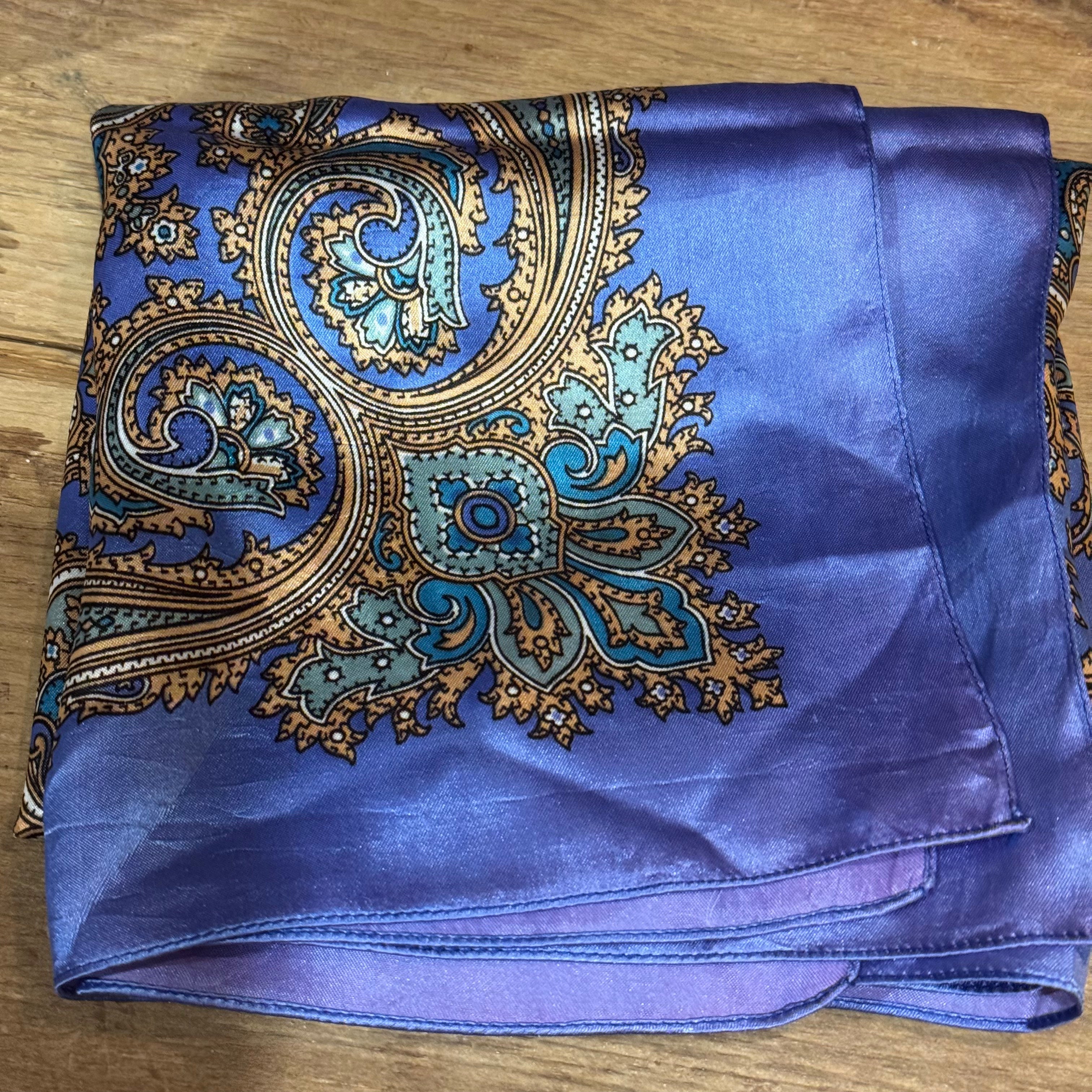 Vintage Paisley Silk Scarf from England