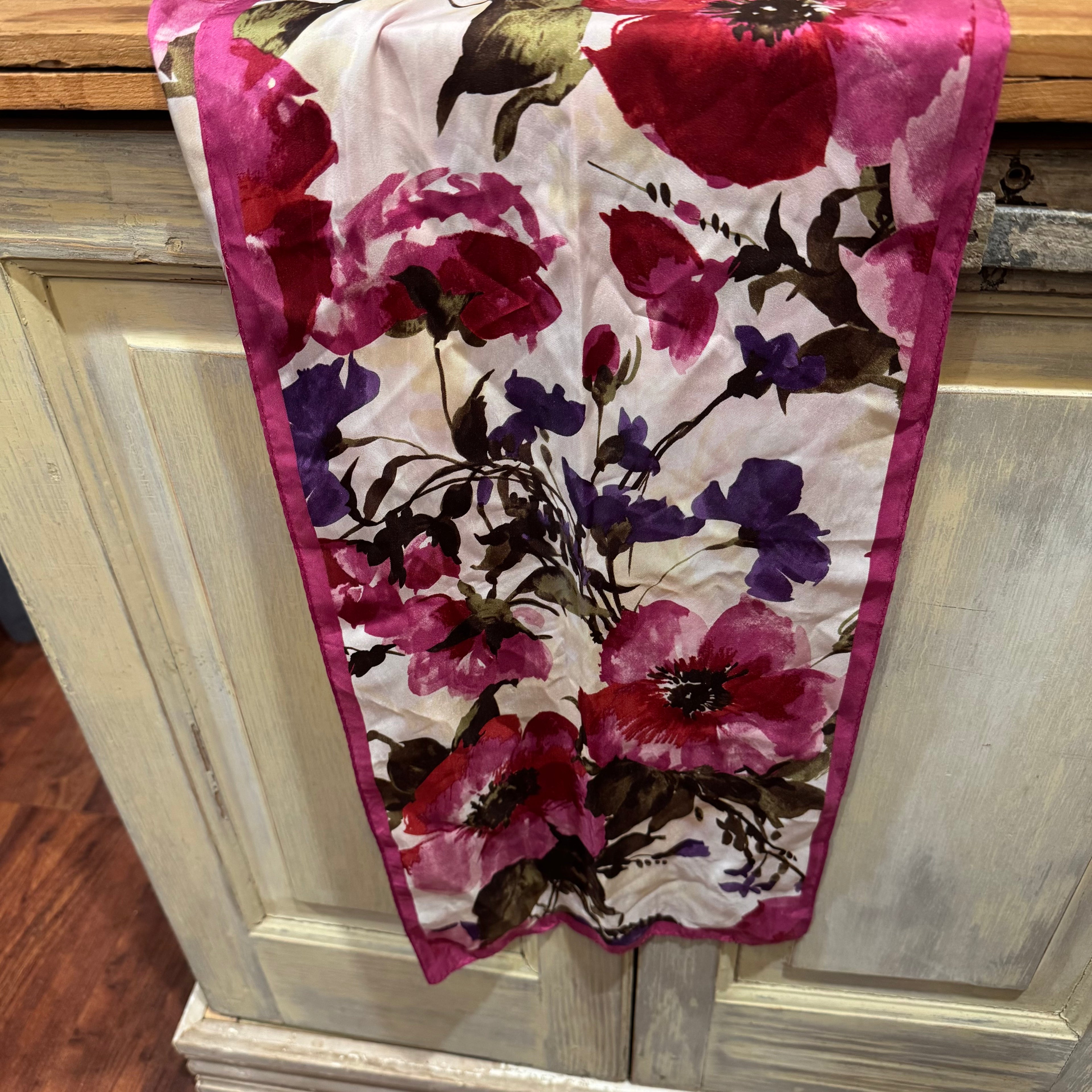 Adrienne Landau Floral Silk Oblong Scarf