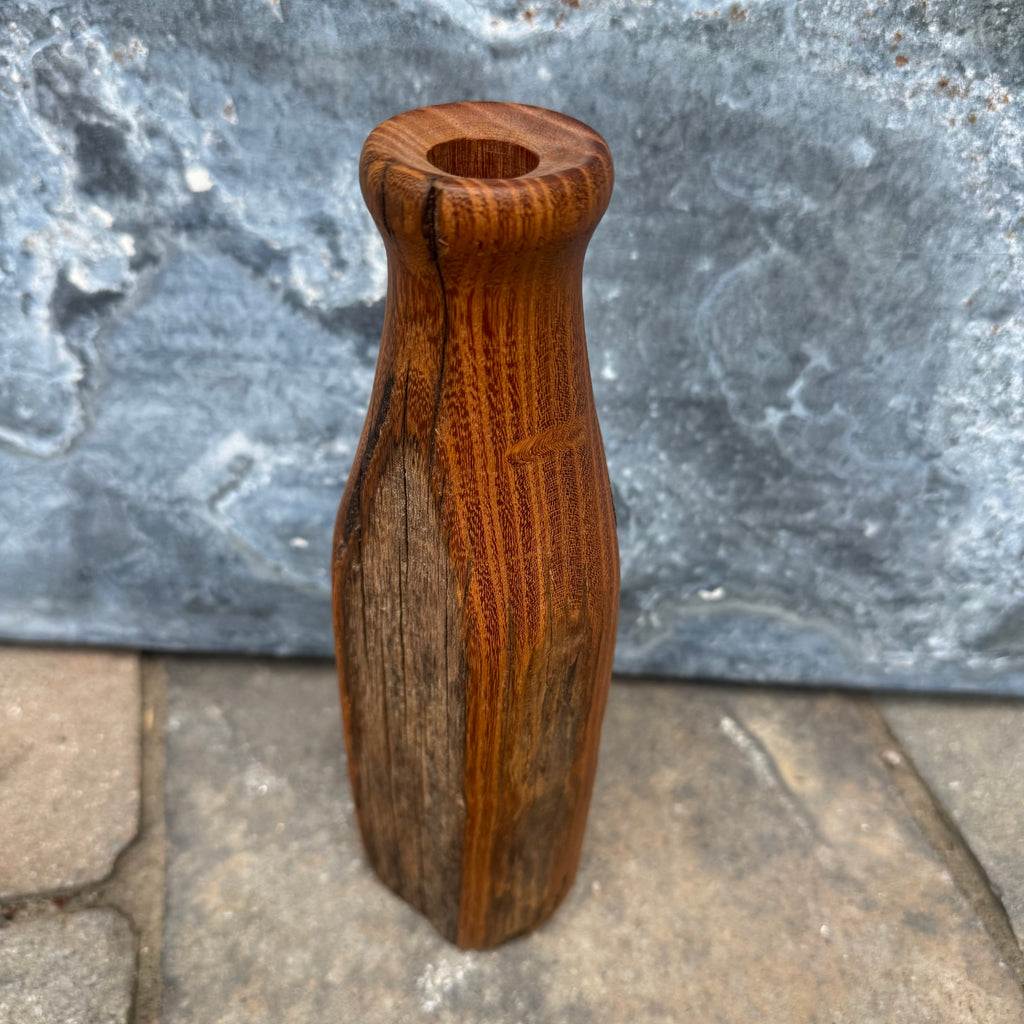 Reclaimed Wood Sculptural Bud Vase