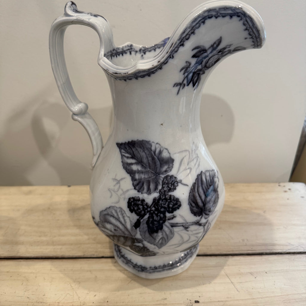 English Mulberry Transferware Pitcher
