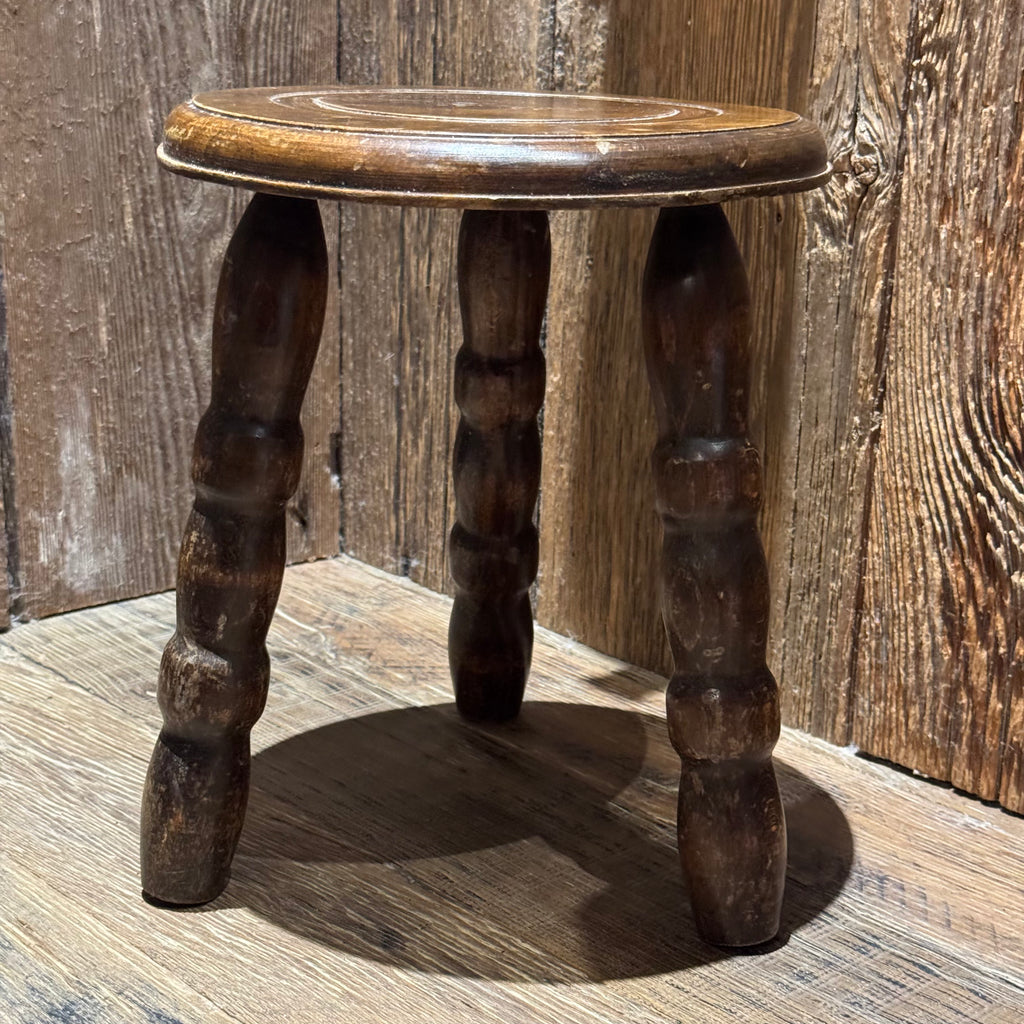 French Bobbin Leg Wooden Stool