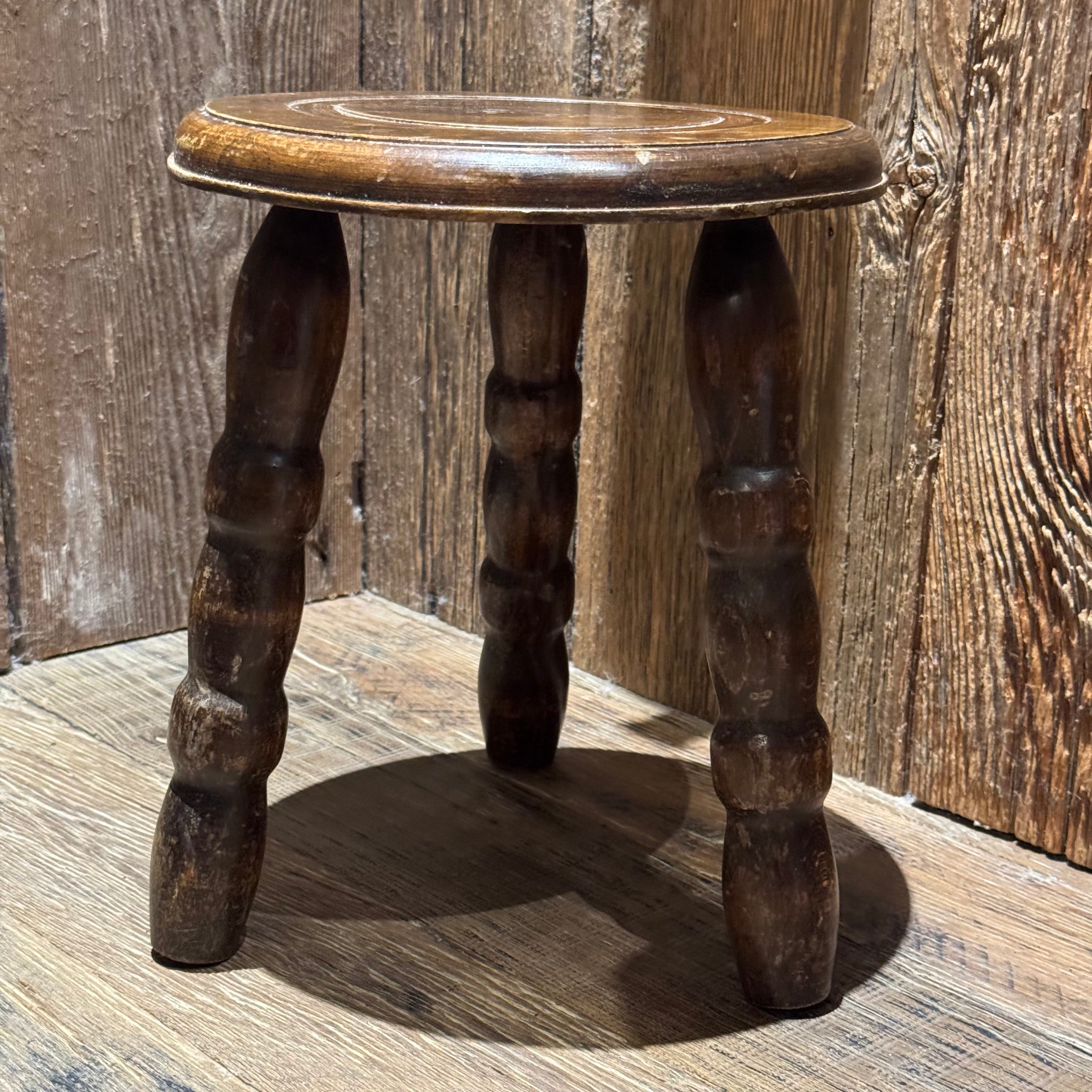 French Bobbin Leg Wooden Stool