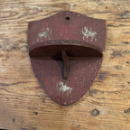 Vintage Hand-Painted Wooden Wall Pocket- Byzantine Design