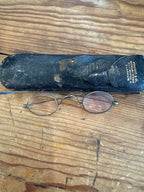 Antique Scottish Wire Spectacles with Original Leather Case