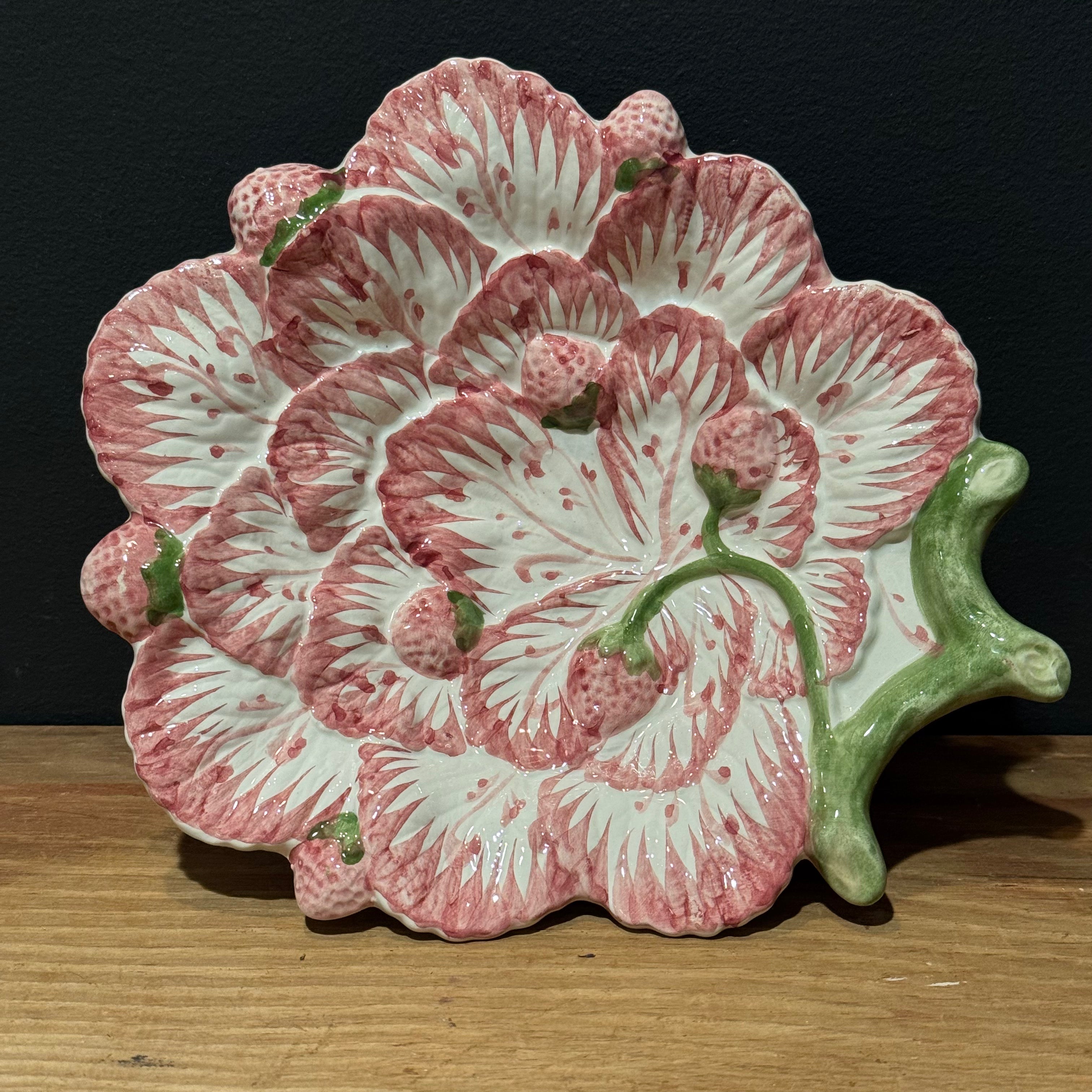 Hand-Painted Strawberry Serving Bowl from Portugal
