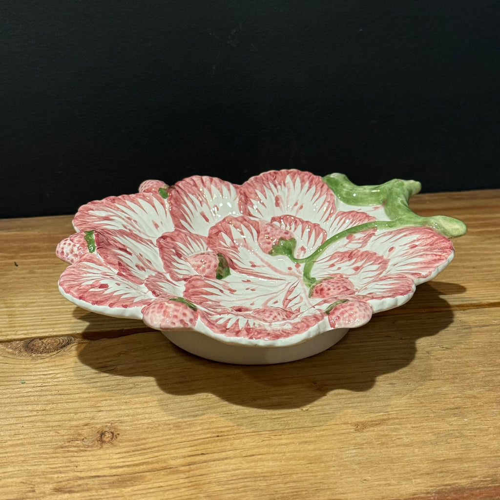 Hand-Painted Strawberry Serving Bowl from Portugal