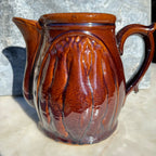 Large Vintage Fish Relief Art Pottery Pitcher
