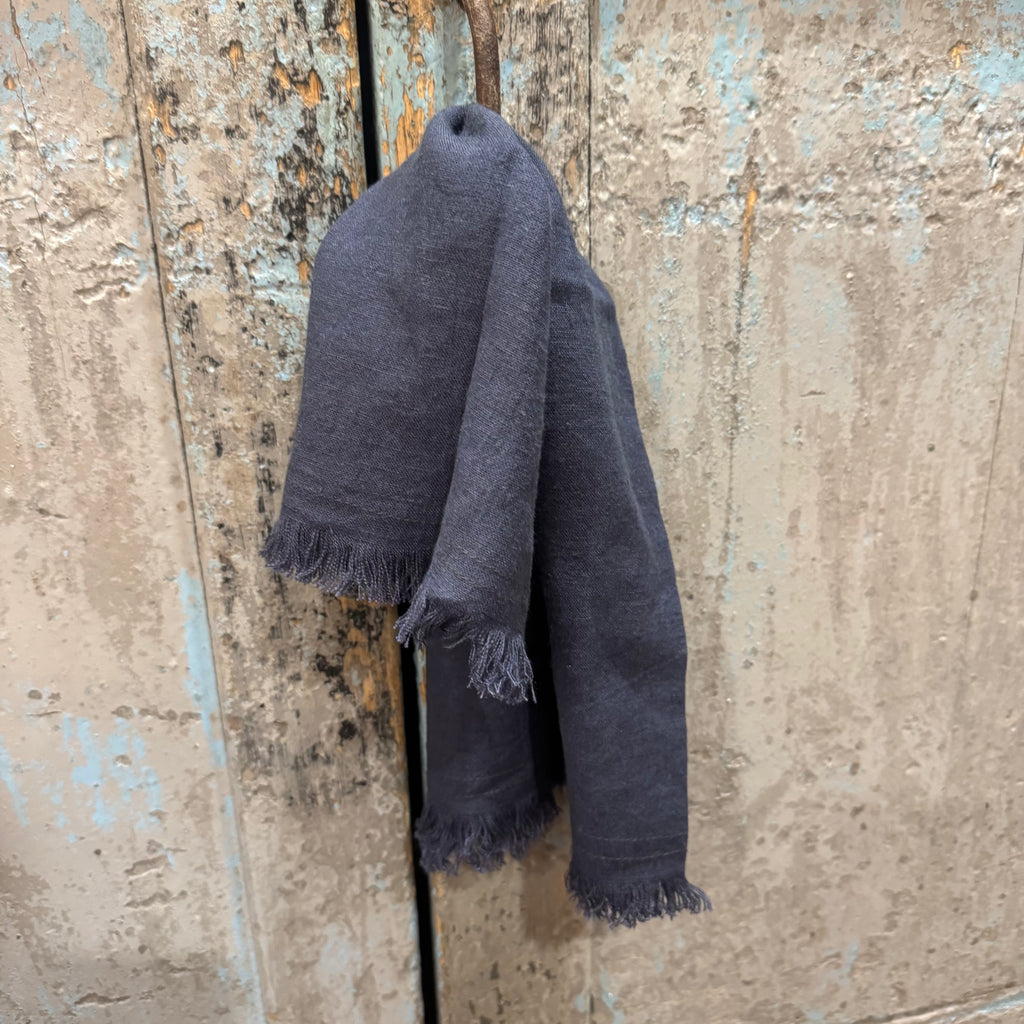 Linen Blend Napkins w/ Fringe, Navy