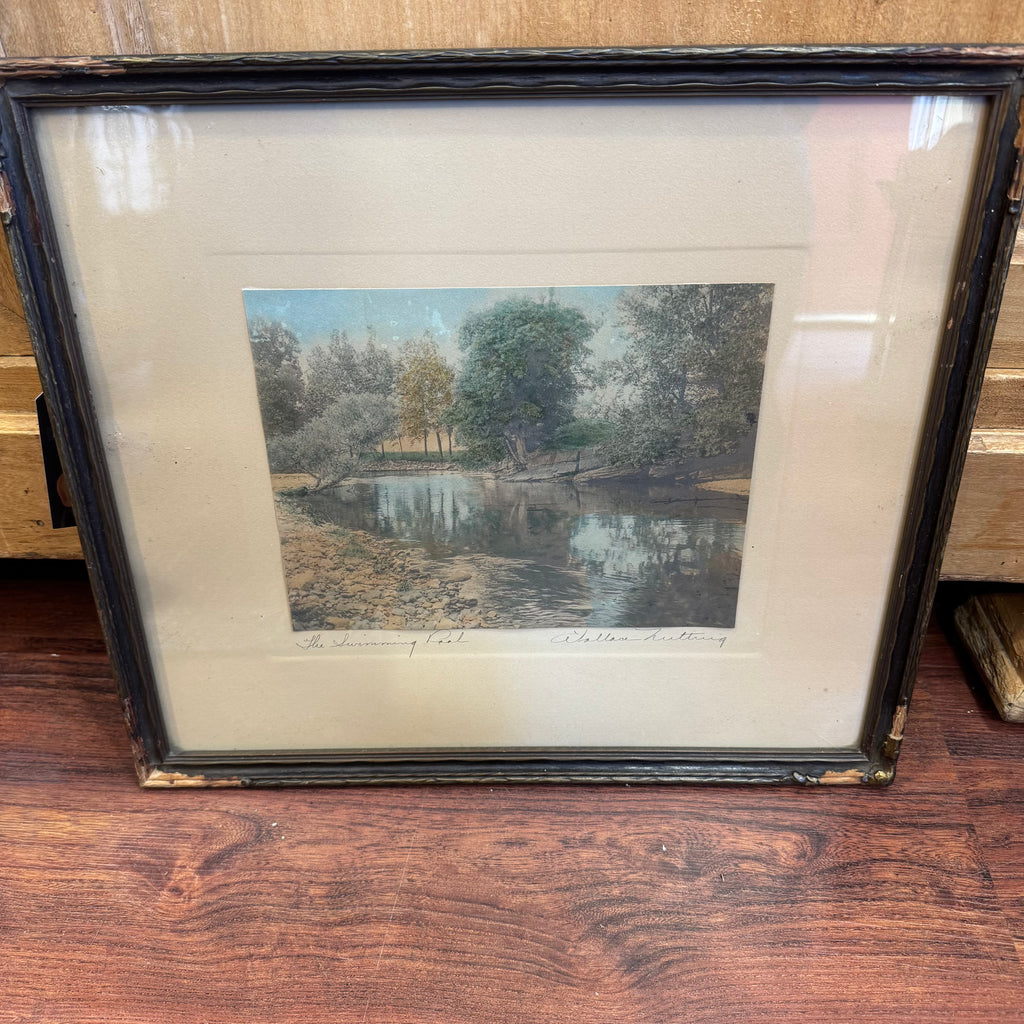 Wallace Nutting “The Swimming Pool” Hand-Colored Print