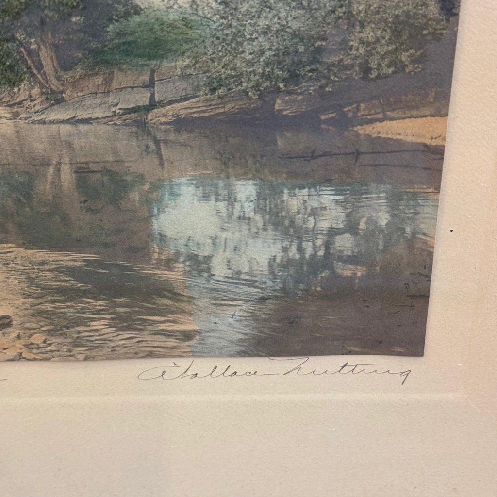 Wallace Nutting “The Swimming Pool” Hand-Colored Print