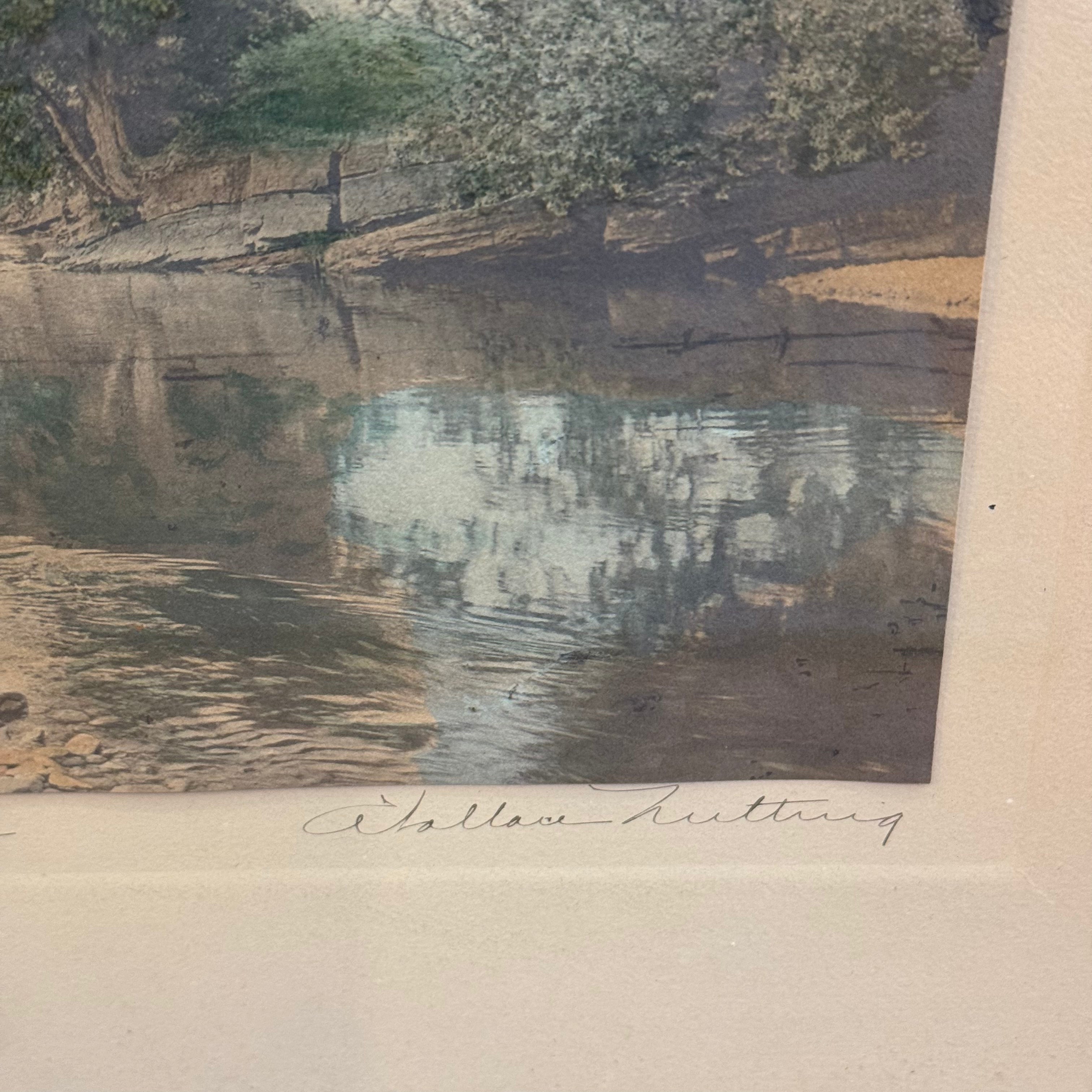 Wallace Nutting “The Swimming Pool” Hand-Colored Print
