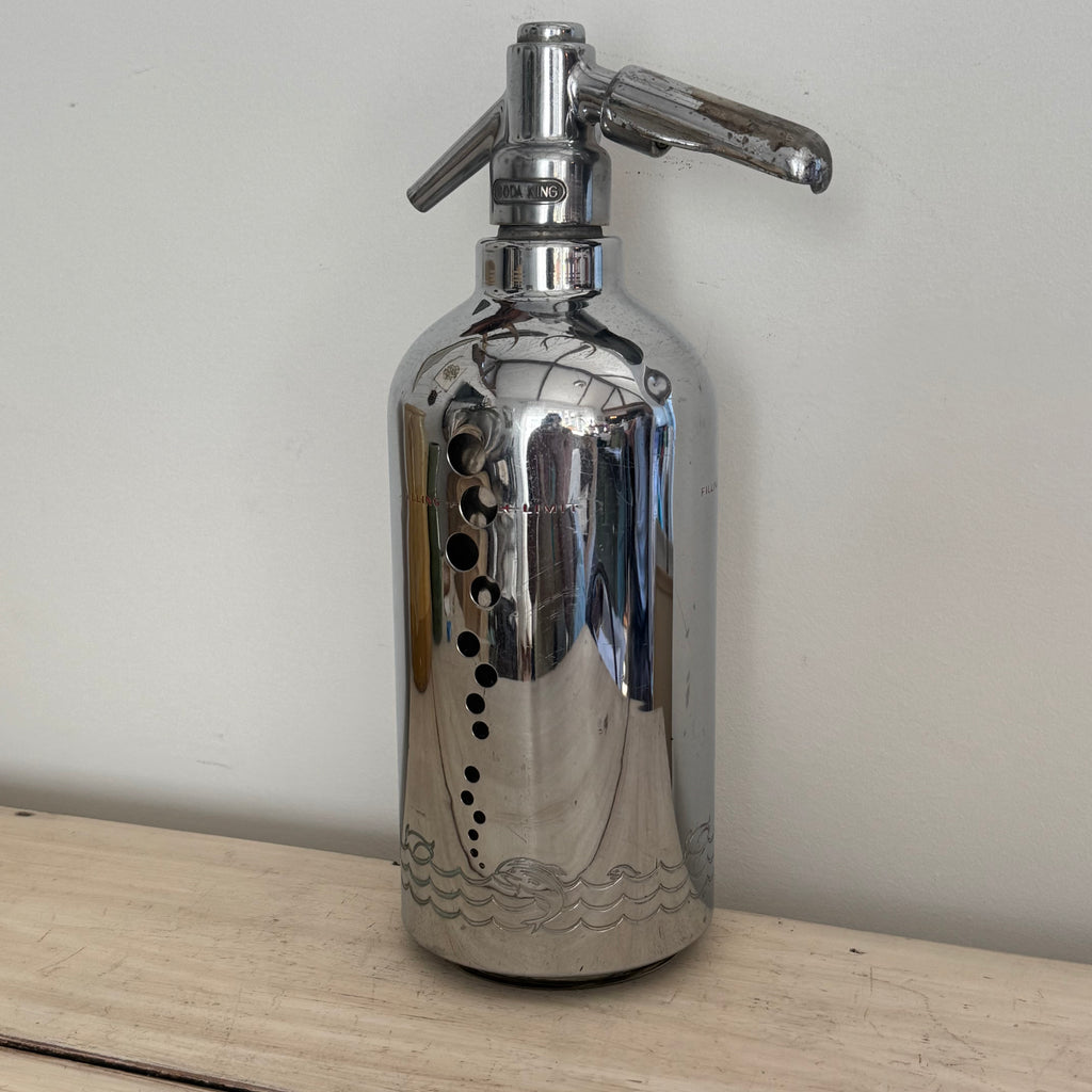 Vintage Soda King Chrome Dolphin Seltzer Siphon