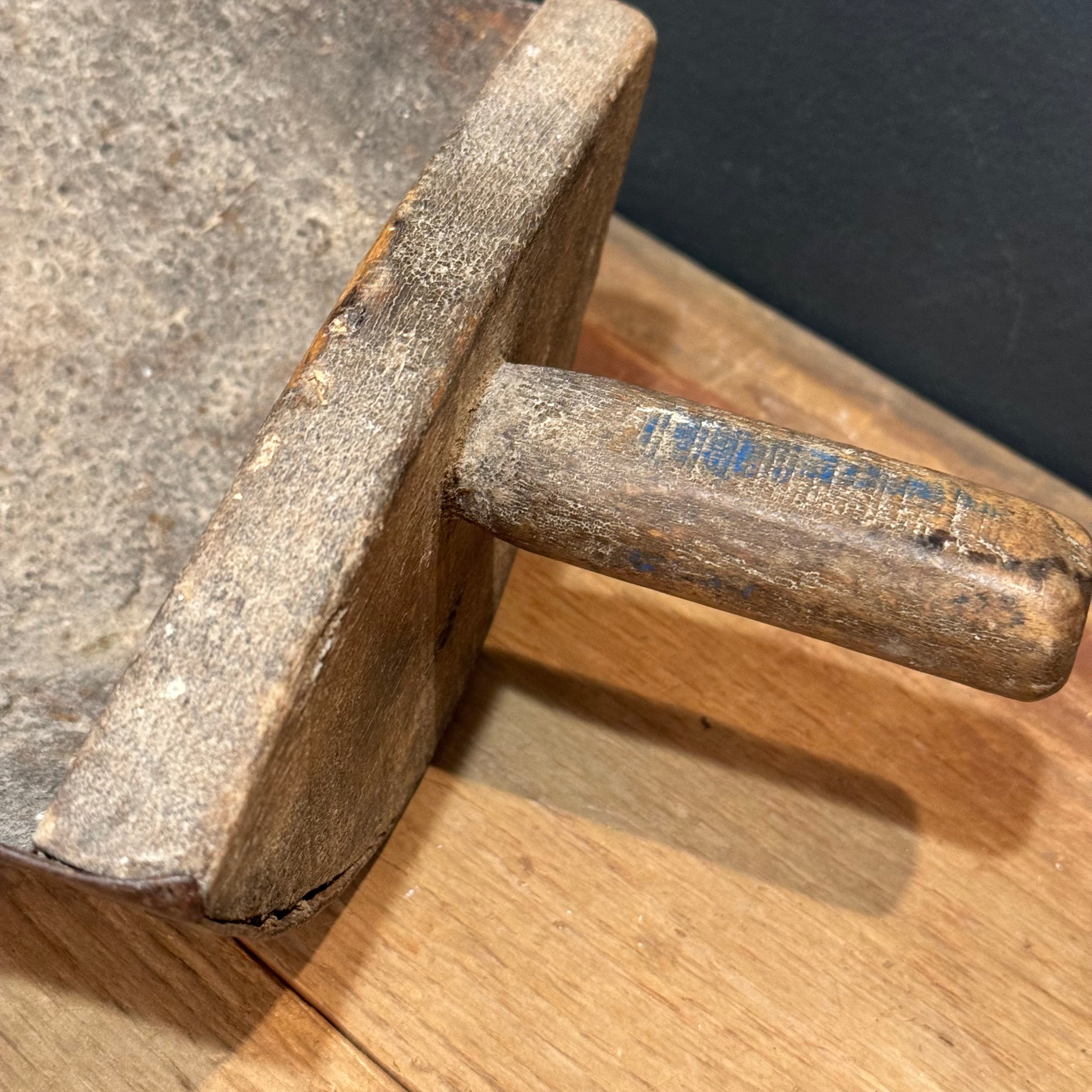 Antique Wood-Backed Grain Scoop
