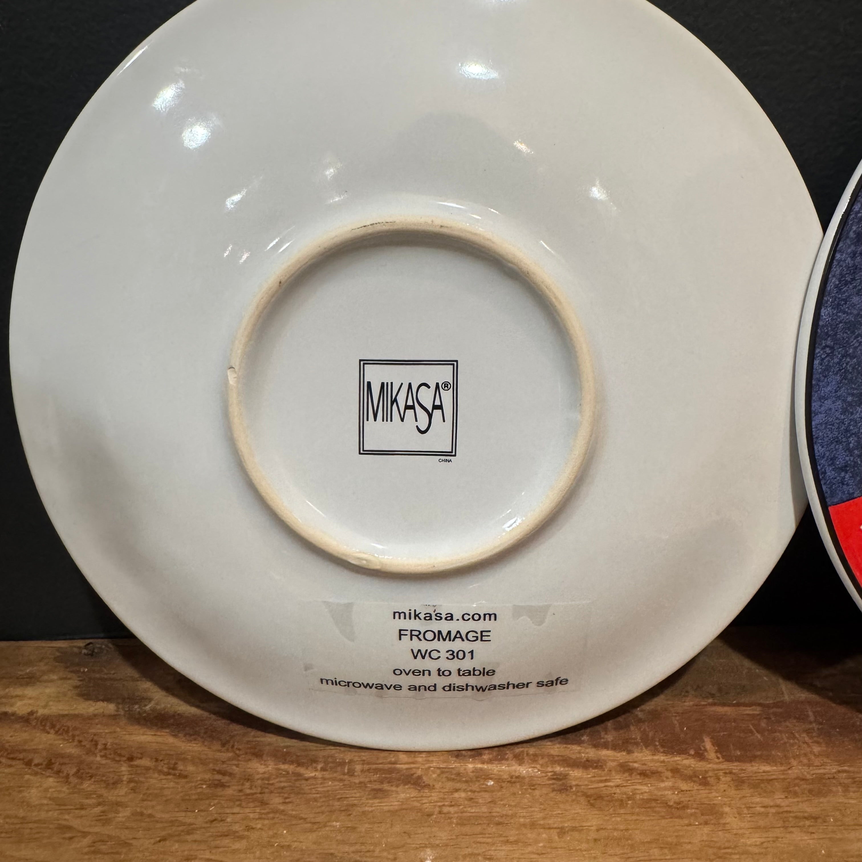 Mikasa "Fromage" French Cheese Label Dessert Plates – Set of 4
