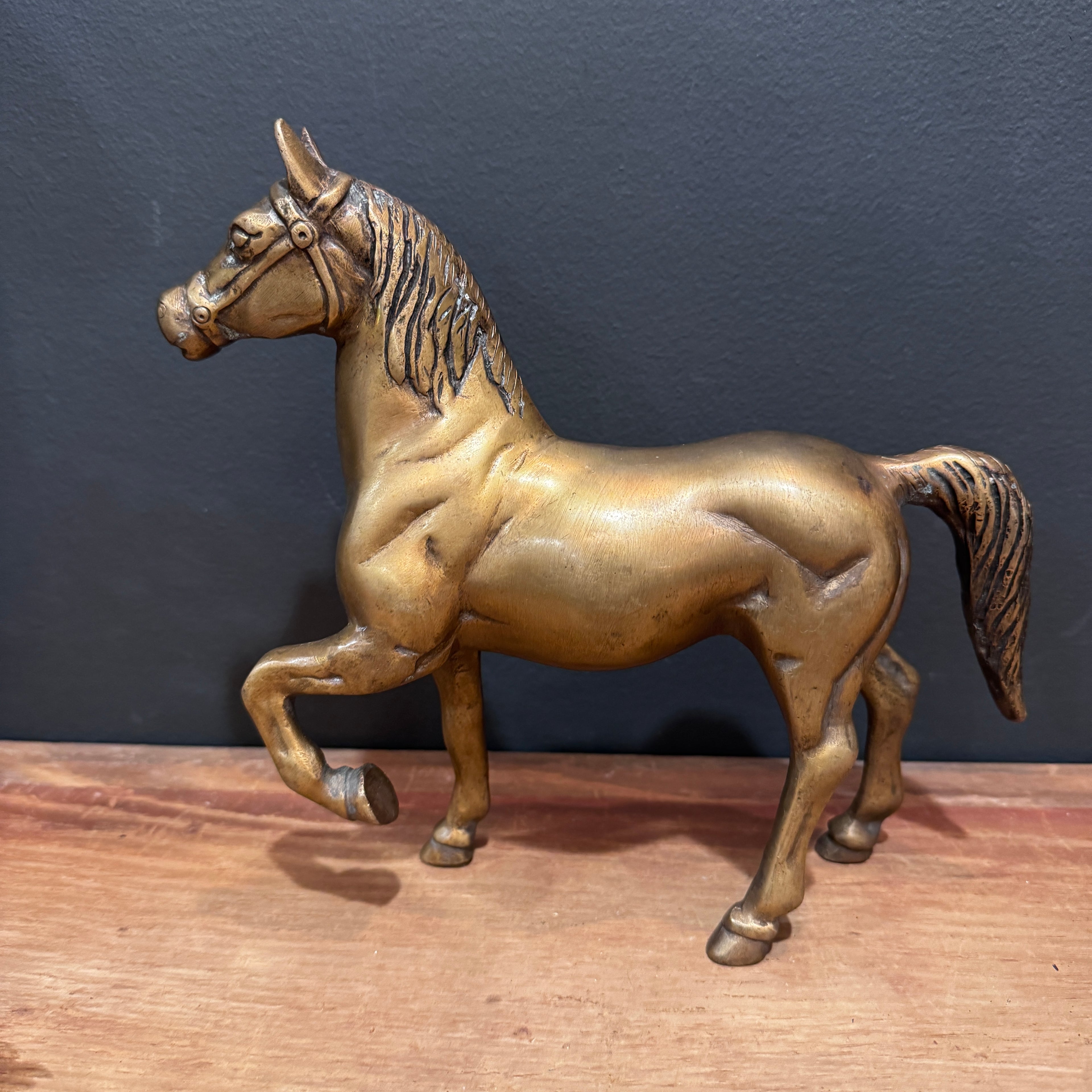 Vintage Brass Horse Statue