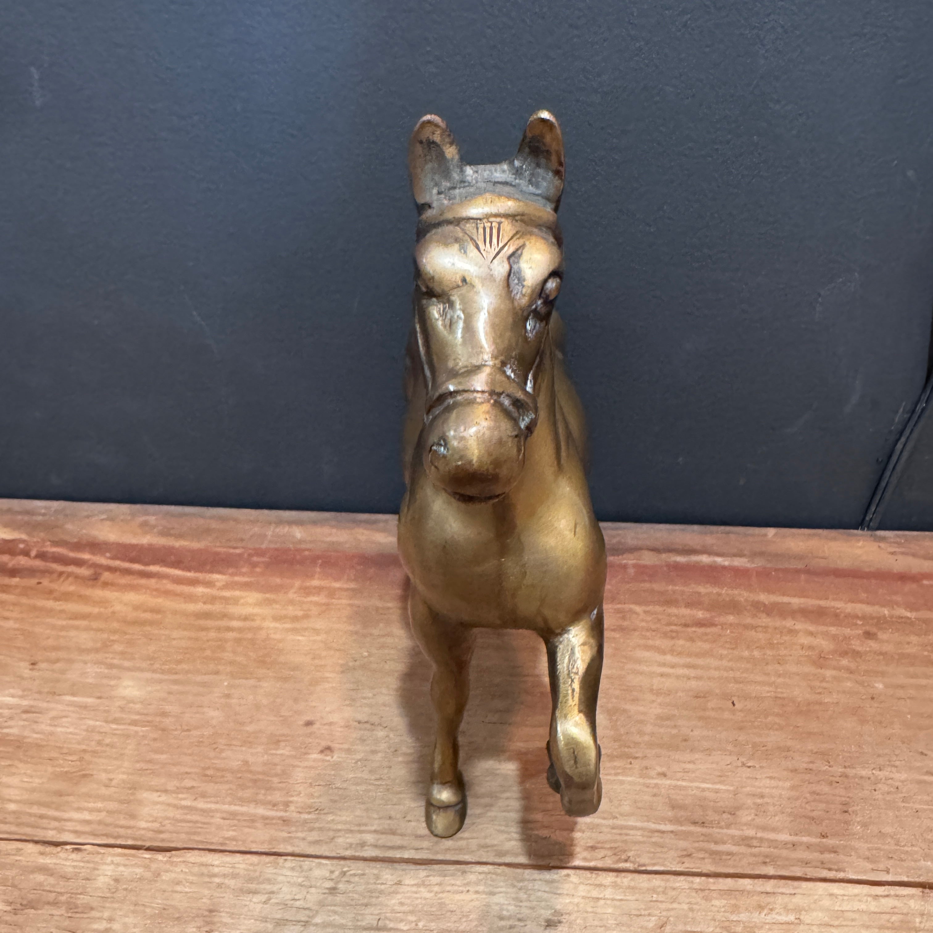 Vintage Brass Horse Statue
