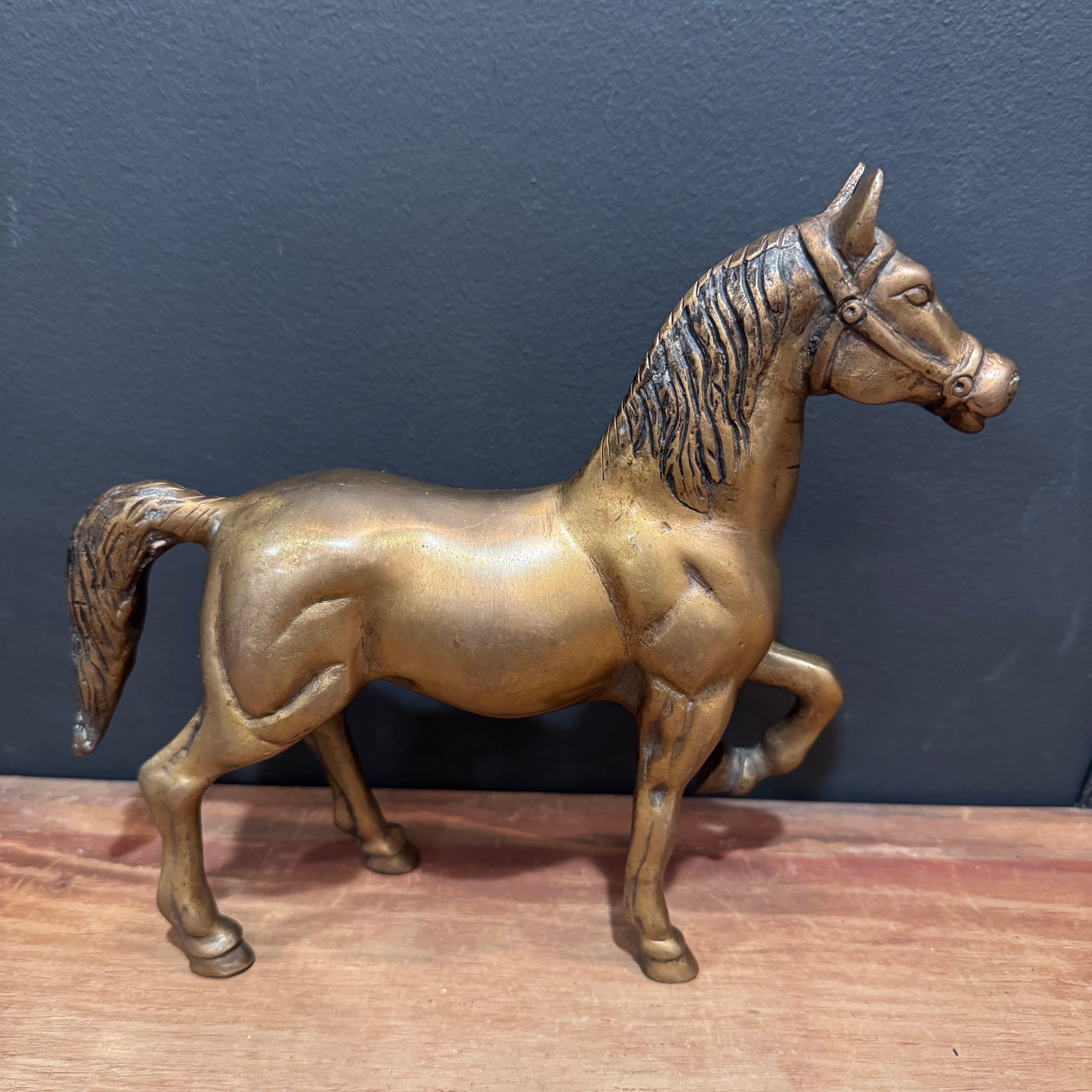 Vintage Brass Horse Statue
