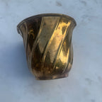 Vintage Solid Brass Twist Cachepot