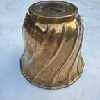 Vintage Solid Brass Twist Cachepot