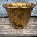 Vintage Solid Brass Twist Cachepot