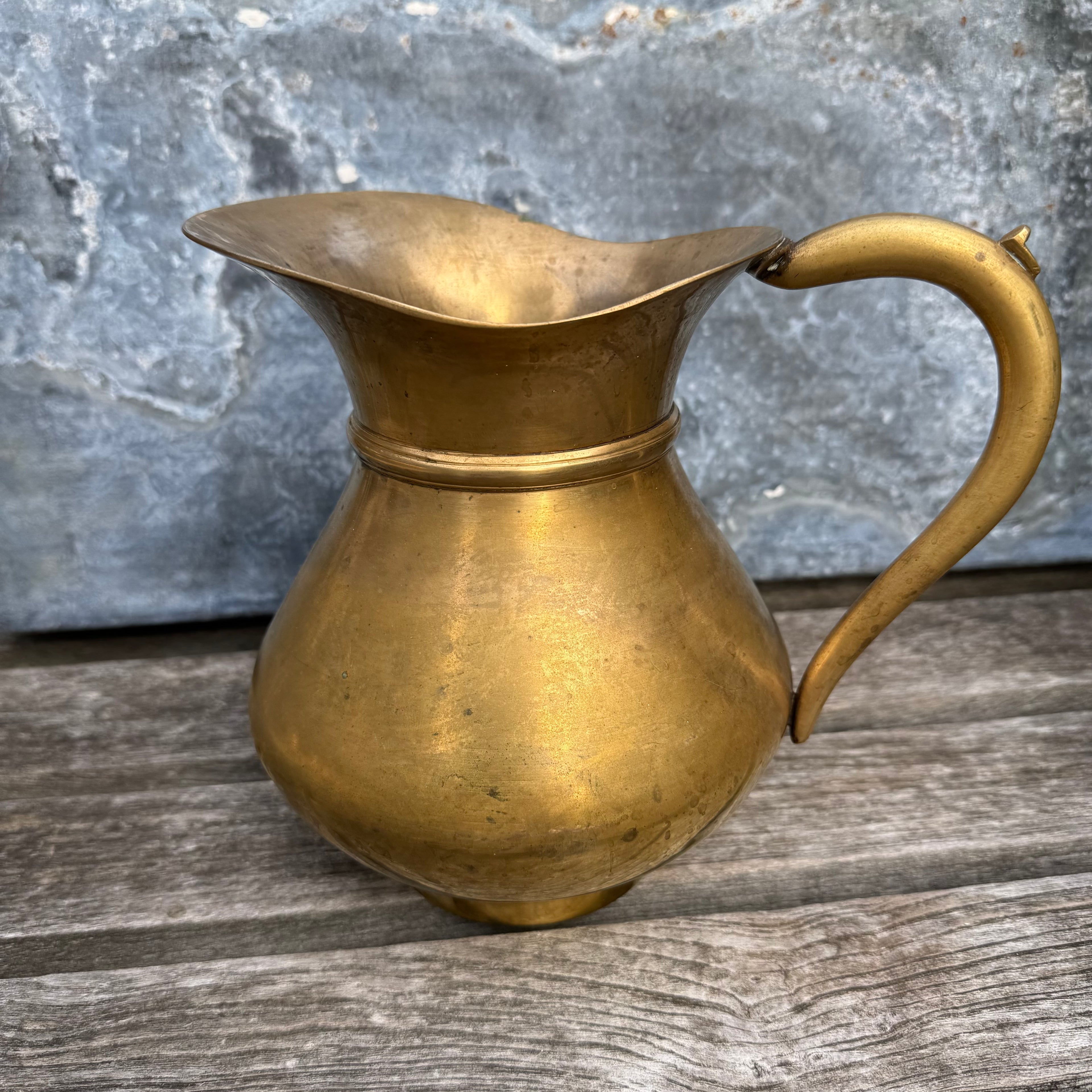 Vintage Solid Brass Water Pitcher