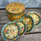Vintage Japanese Floral Coaster Set